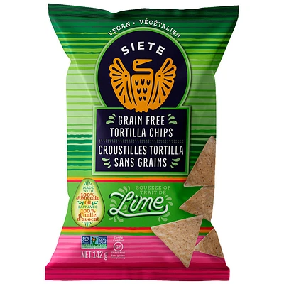 Siete Grain Free Tortilla Chips - Lime - 142g