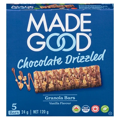 Made Good Chocolate Drizzled Granola Bar - Vanilla - 120g/5pk