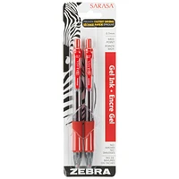 Sarasa Retractable Gel Pens - 2pk - Red