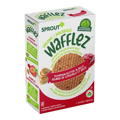 Sprout Organic Wafflez Waffle Snacks - Pumpkin Butter and Jelly - 5's x 18g