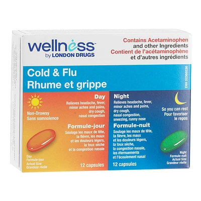 Wellness by London Drugs Cold & Flu Day & Night - 24's