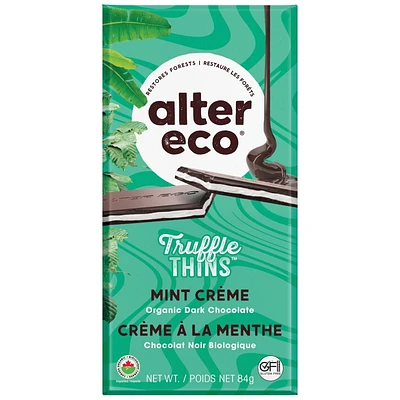 Alter Eco Organic Dark Chocolate Truffle Thins Mint Creme - 84g