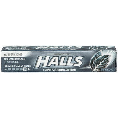 Halls Cough Tablets No Sugar Added - Extra Strong Menthol - 9s