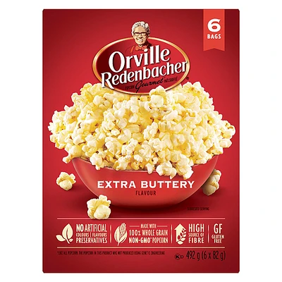 Orville Microwave Popcorn - Extra Buttery - 6 pack