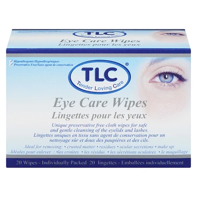 TLC Adults Eye Care Wipes - 20s