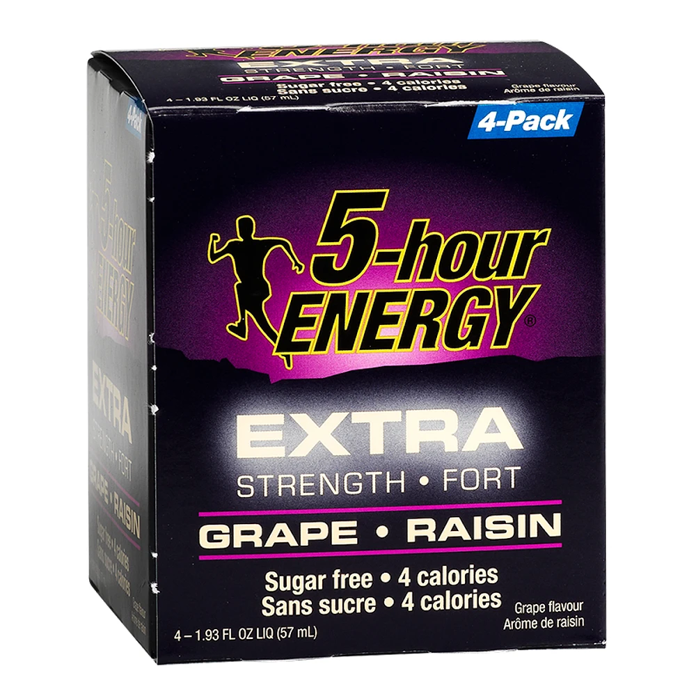 5-Hour Energy Drink - Grape - Extra Strength - 4 x 57 ml