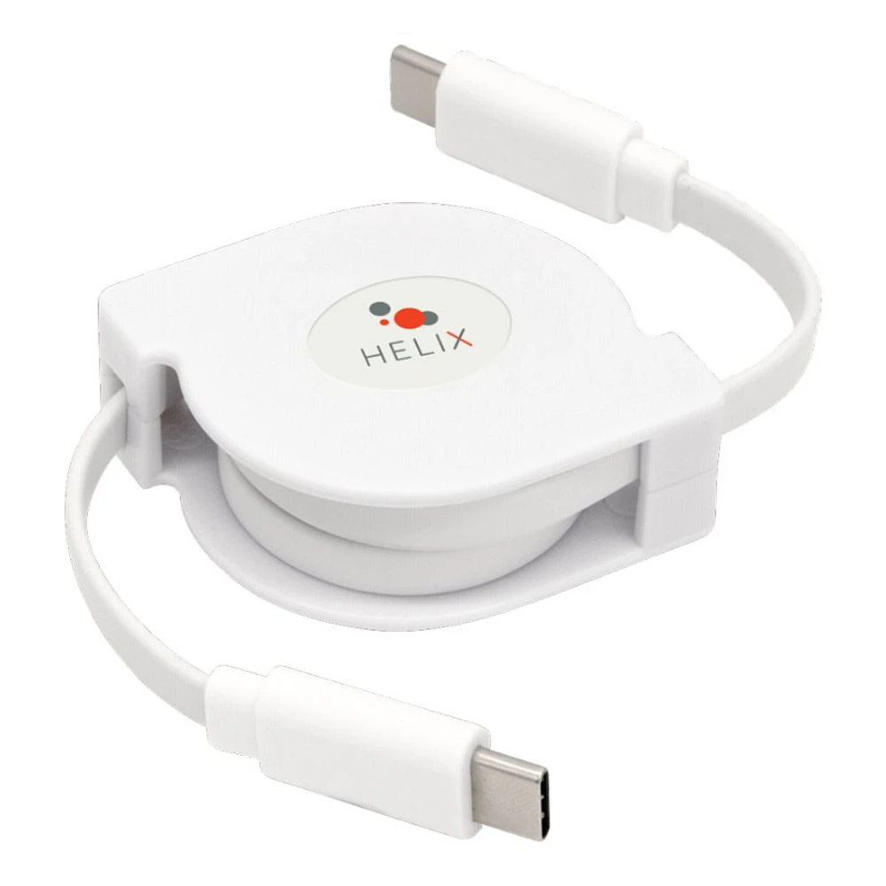 Helix Retractable USB-C Cable - White - 97.5cm