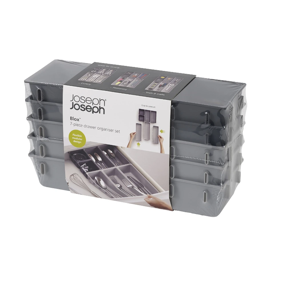 Joseph Joseph Blox Drawer Organizer Set - Grey - 7 piece