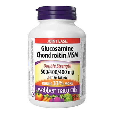 Webber Naturals Double Strength Glucosamine Chondroitin MSM Tablets - 500/400/400mg - 120s