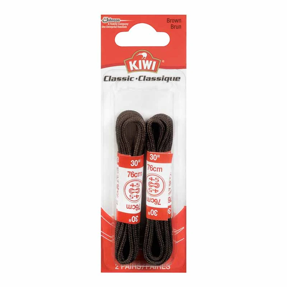 Kiwi Round Thin Laces - Brown - 30 inches