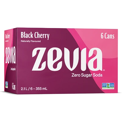 Zevia Soda - Black Cherry - 6 x 355ml