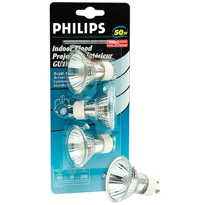 Philips Halogen MRC16 Replacement Bulb - 50W - 3 pack