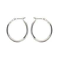 Nine West Silver Click It Hoop Earrings