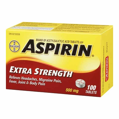ASPIRIN Extra Strength Tablets - 500mg - 100s