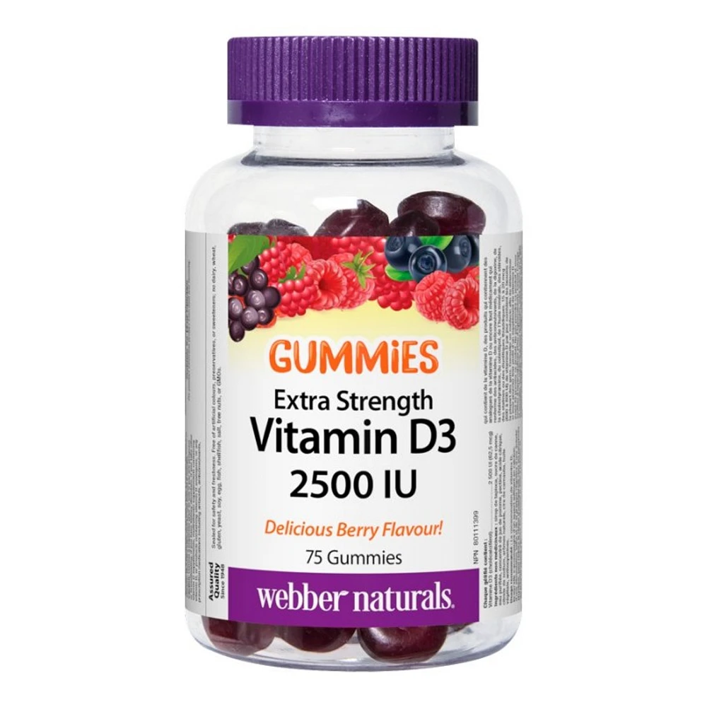 Webber Naturals Extra Strength Vitamin D3 Gummies - 2500 IU - 75's