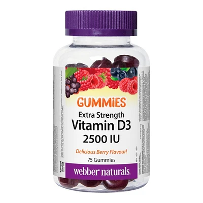 Webber Naturals Extra Strength Vitamin D3 Gummies - 2500 IU - 75's