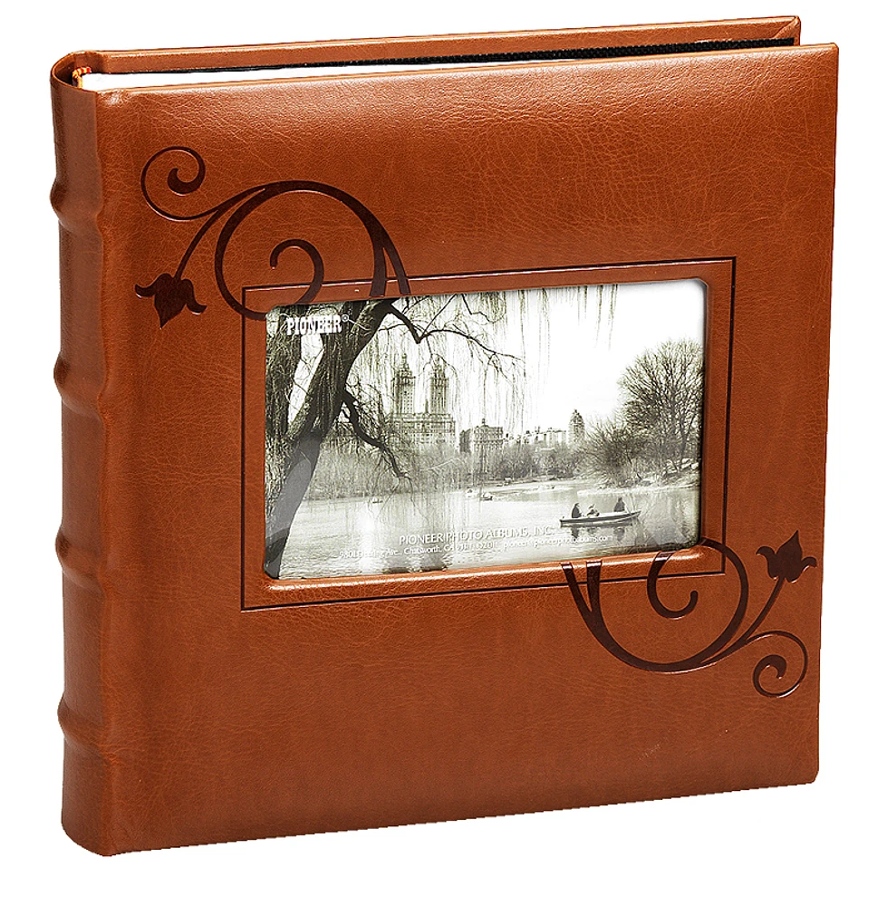 Pioneer Embossed Leatherette Cover Photo Album - Brown - 2UP