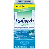 Refresh Tears Lubricant Eye Drops - 2x15ml