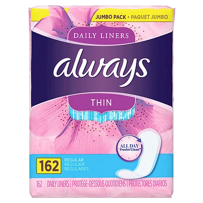 Always Thin Daily Liners - 162s