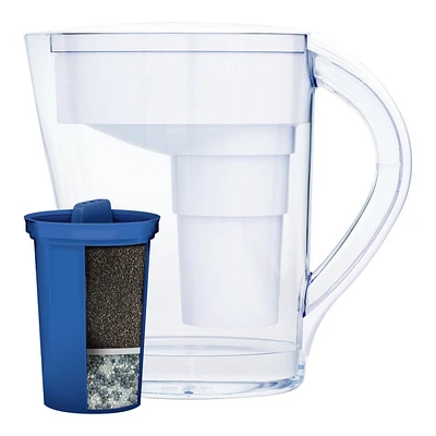 Santevia MINA Alkaline Water Pitcher with Chlorine and Lead Filtration - White - 2L/9 Cup