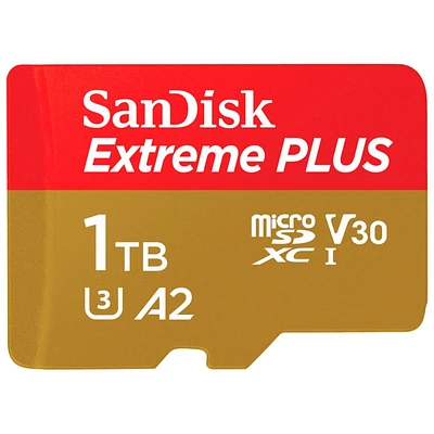 SanDisk Extreme Plus 1TB microSDXC Card A2 - SDSQXBD-1T00-CN6MA