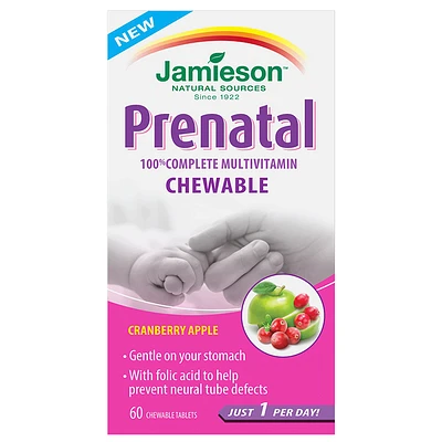 Jamieson Prenatal 100% Complete Chewable Mutlivitamin - Cranberry Apple - 60s