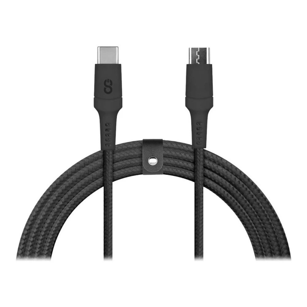 LOGiiX Piston Connect Braid USB-C to Micro-USB Cable for Various Devices - Black - 1.5m