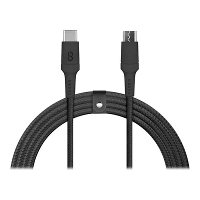 LOGiiX Piston Connect Braid USB-C to Micro-USB Cable for Various Devices - Black - 1.5m