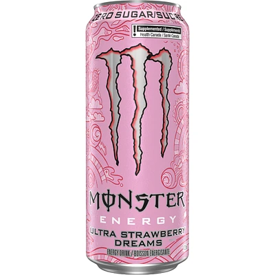 Monster Zero Sugar Energy Drink - Ultra Strawberry Dreams - 473ml