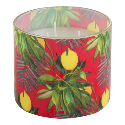 Patio Essentials Citronella Candle Glass - Assorted Leaves Pattern