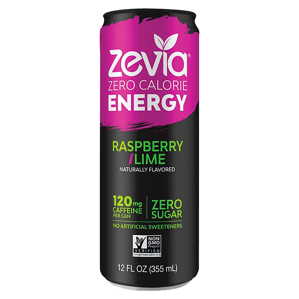 Zevia Energy Drink - Raspberry Lime - 355ml