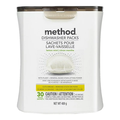 Method Dishwasher Sachets - Lemon Mint - 30s