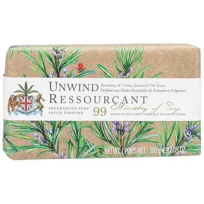 Natural Wellbeing Soap - Unwind - Rosemary & Citrus - 200g