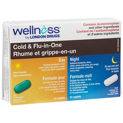 Wellness by London Drugs Cold & Flu-in-One Day & Night - 24's
