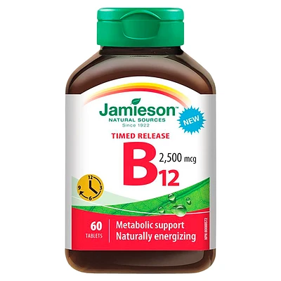 Jamieson Timed Release Vitamin B12 - 2500 mcg - 60 Tablets