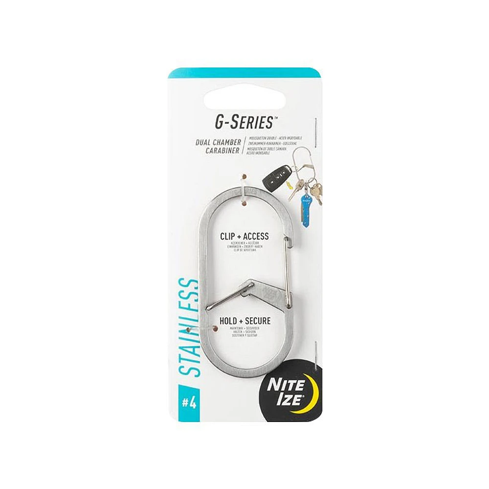 Nite Ize G-Series #4 Dual Chamber Carabiner - Stainless Steel - GS4-11-R6