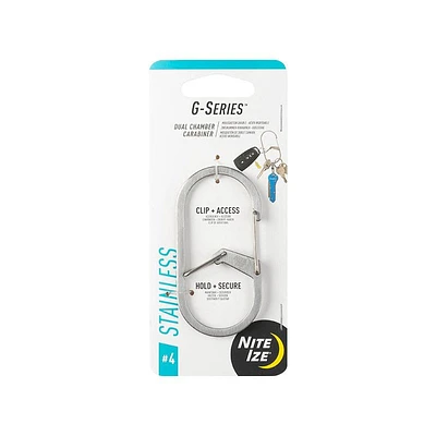 Nite Ize G-Series #4 Dual Chamber Carabiner - Stainless Steel - GS4-11-R6