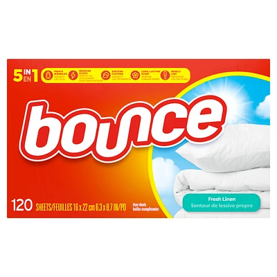 Bounce Fresh Linen Dryer Sheets Fabric Softener - 120s