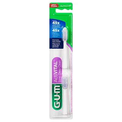 G.U.M ActiVITAL Sonic Deep Clean Replacement Brush Heads - Soft - 2s