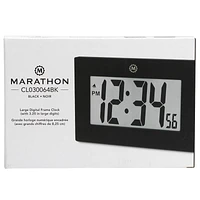 Marathon Digital Clock - Black - 9in