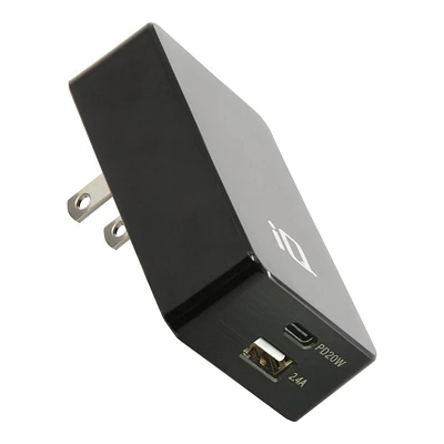 iQ USB-A & USB-C Power Adapter - Black - IQACPD2024