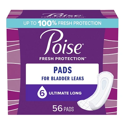 Poise Incontinence Pads - Ultimate - Long - 56's