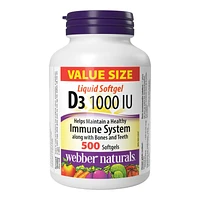 Webber Naturals Vitamin D3 Softgels - 1000 IU - 500's