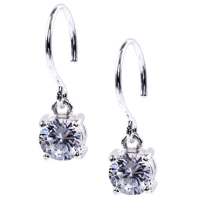 Anne Klein Crystal Hoop Earrings - Silver