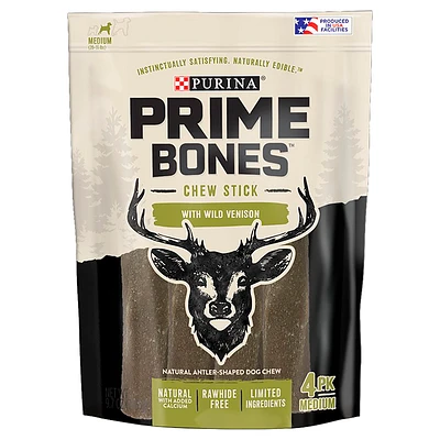 Purina Prime Bones Chew Sticks For Dogs - Wild Venison - Medium/4 pack