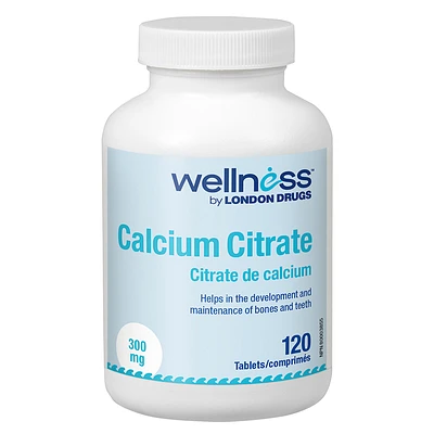 Wellness by London Drugs Calcium Citrate - 300mg - 120s