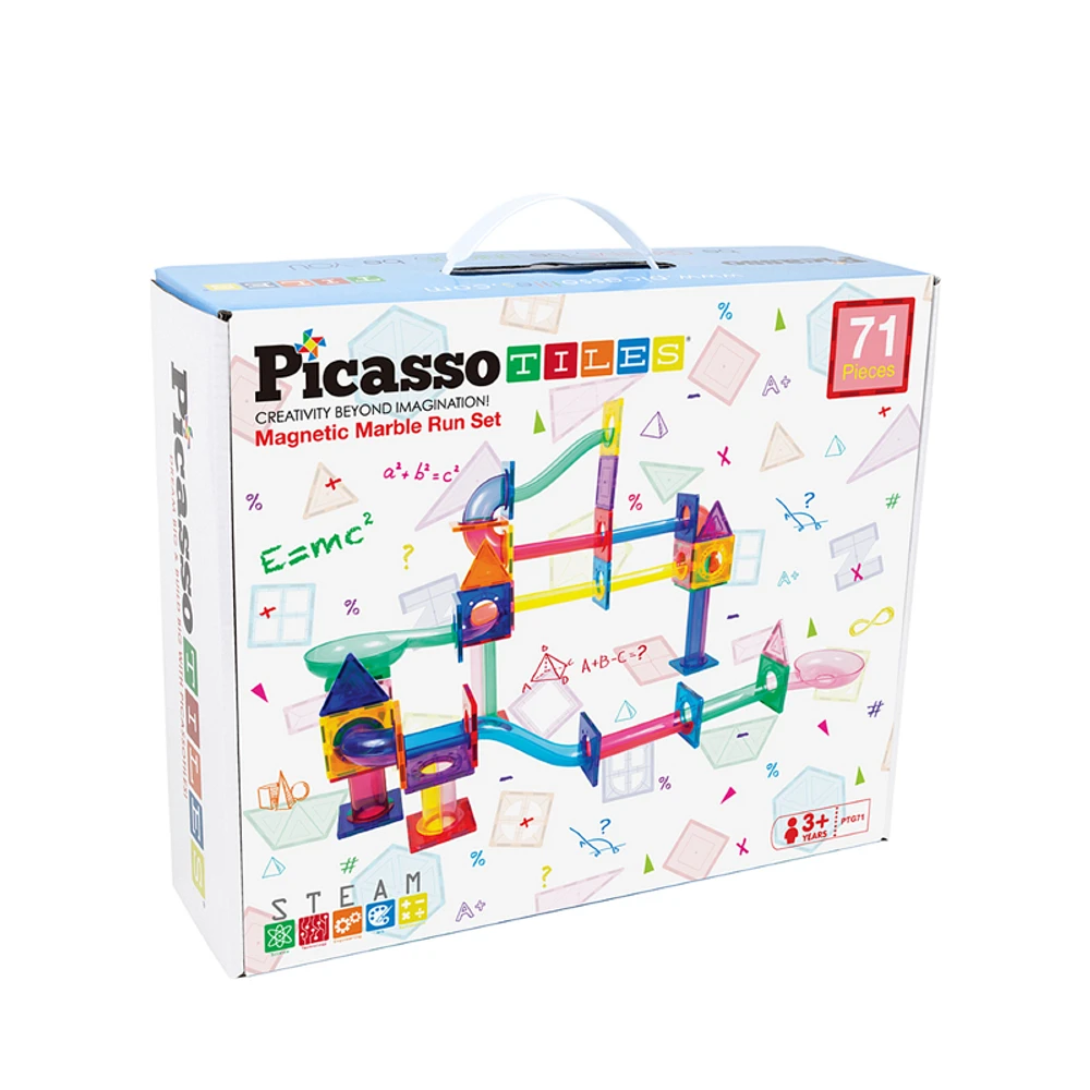 Picasso Tiles Magnetic Marble Run Set - 71 pieces