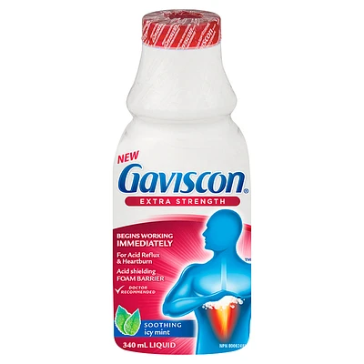 Gaviscon Extra Strength Liquid - Soothing Icy Mint - 340ml