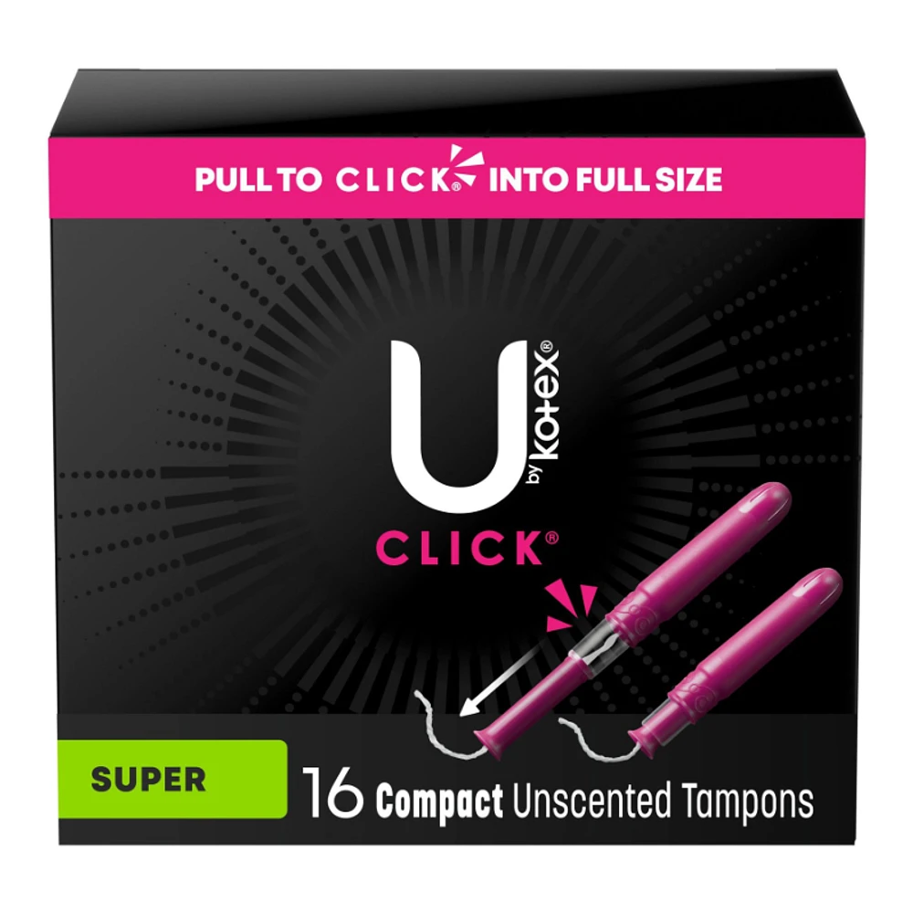 U by Kotex Click Compact Tampons - Unscented - Super - 16 Count