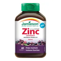 Jamieson Zinc Lozenges with Echinacea Vitamin C & D - Elderberry - 60s